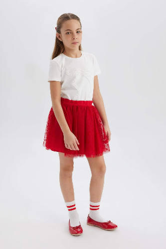 Resim Defacto Kız Çocuk Kısa Kol T-shirt E0821A8WT34