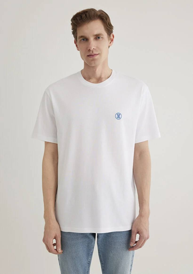 Resim Mavi Logo Nakışlı Erkek Sweat M067074-620