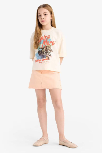 Resim Defacto Kız Çocuk Kısa Kol T-shirt E4406A8ER233