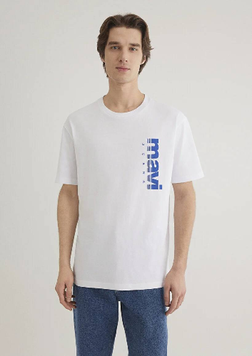 Resim Mavi Jeans Baskılı Erkek T-Shirt M0611745-620