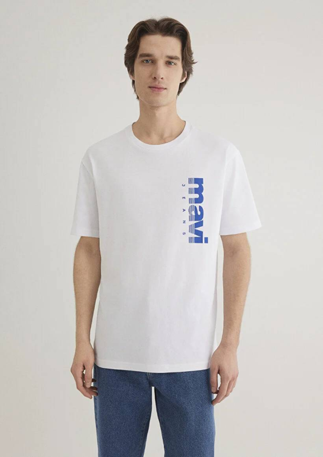 Resim Mavi Jeans Baskılı Erkek T-Shirt M0611745-620