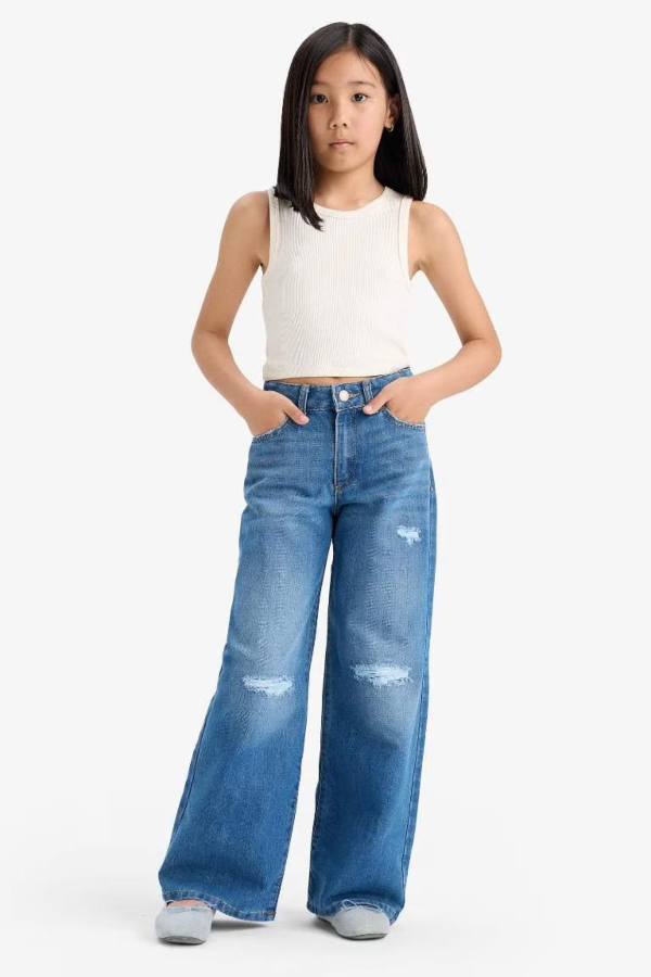 Resim Defacto Kız Çocuk  Jean Pantolon E5882A8/NM28