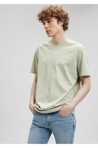 Resim Mavi Kısa Kol Erkek T-Shirt M066249-85873