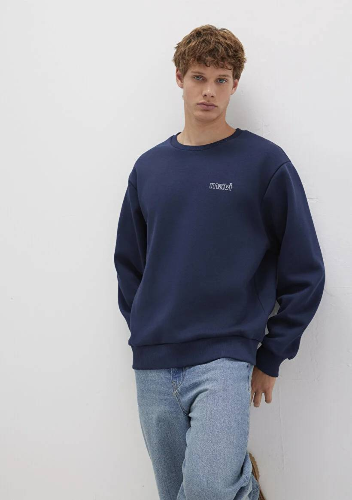 Resim Mavi Baskılı Erkek Sweat M0S10379-70488