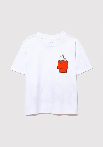 Resim Mavi Peanuts Baskılı Kız Çocuk T-Shirt M7610295-620