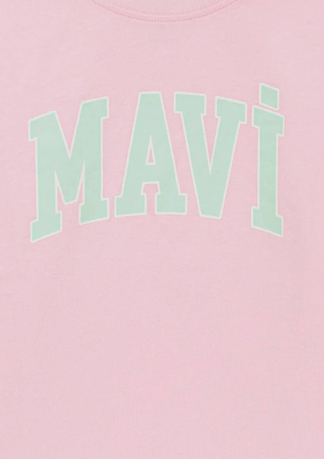 Resim Mavi Logo Tişört Toz Pembe Kız Çocuk T-Shirt M7610109-86953