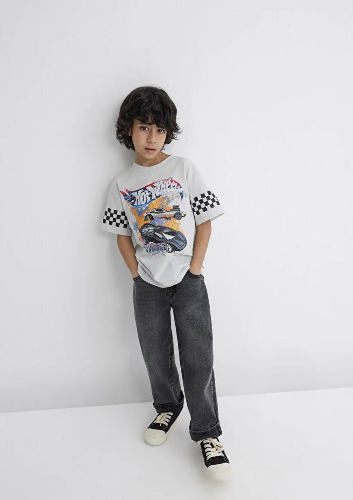 Resim Mavi Hot Wheels Baskılı Erkek Çocuk T-Shirt M6610303-80618