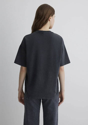 Resim Mavi Oversize Kadın  T-shirt M1613217-70087