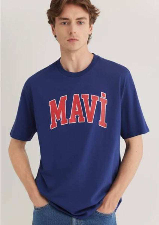 Resim Mavi Logo Erkek T-shirt M0611711-70722