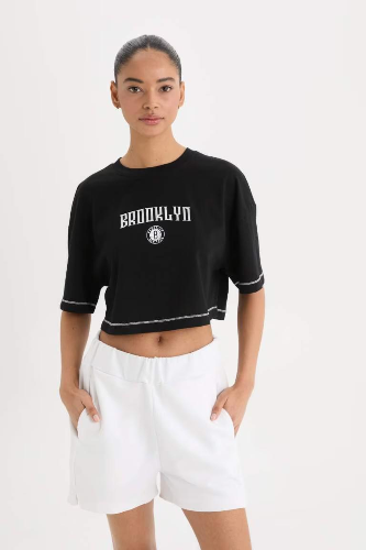 Resim Defacto Kadın Kısa Kol T-shirt B9953AXBK81