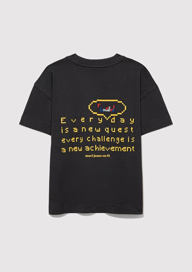 Resim Mavi Everyday Is A New Quest Baskılı Erkek Çocuk T-Shirt M6610257-70087