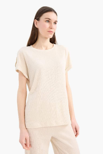 Resim Defacto Kadın T-shirt D3198AX/BG286