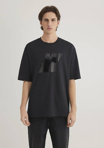 Resim Mavi Relaxed Erkek  T-shirt M0612752-71379