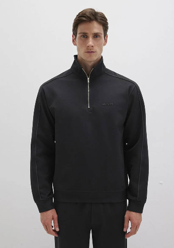 Resim Mavi Bisiklet Yaka Erkek Sweat M0S10387-900