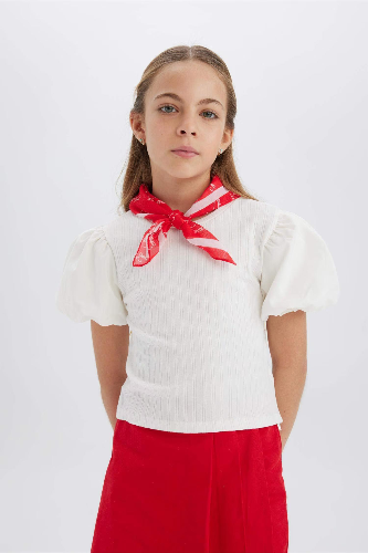 Resim Defacto Kız Çocuk Kısa Kol T-shirt E0822A8/WT16