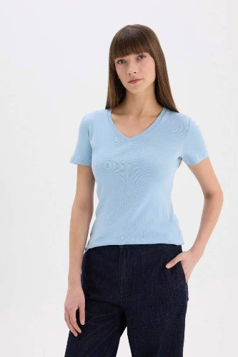 Resim Defacto Kadın Kısa Kol T-shirt I1080AZ/BE196