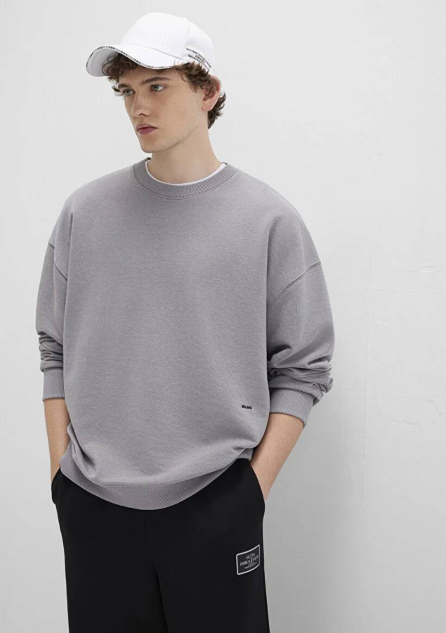 Resim Mavi Bisiklet Yaka Erkek Sweat M0S10404-70076