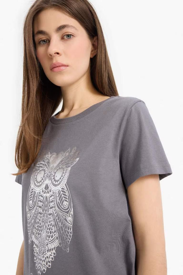Resim Defacto Kadın Kısa Kol T-shirt E5137AXGR211