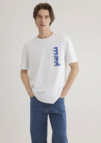Resim Mavi Jeans Baskılı Erkek T-Shirt M0611745-620
