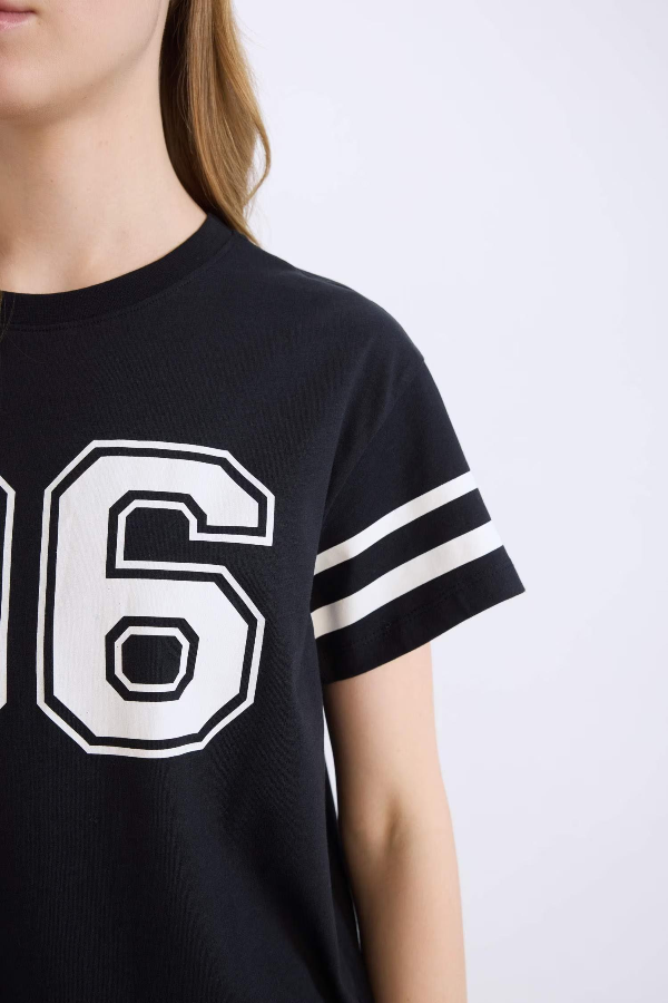 Resim Defacto Kadın Kısa Kol T-shirt D9600AX/BK81