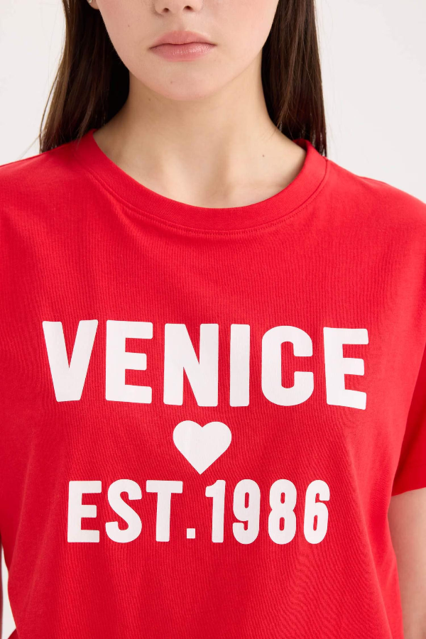 Resim Defacto Kadın Kısa Kol T-shirt D9604AXRD117
