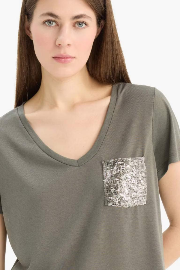 Resim Defacto Kadın Kısa Kol T-shirt U3769AZKH401