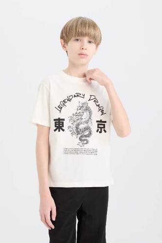 Resim Defacto Erkek Çocuk T-shirt D9277A8/WT32