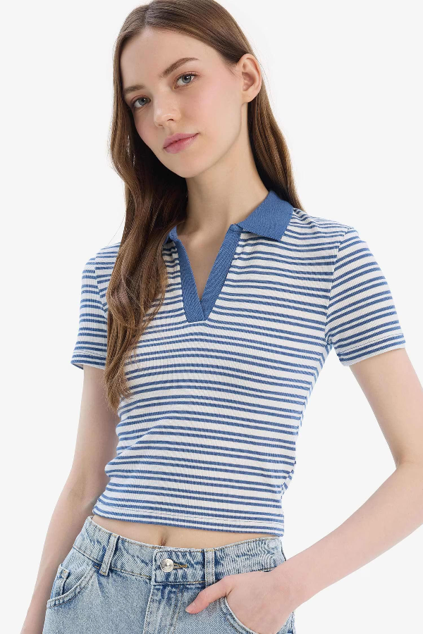 Resim Defacto Kadın Kısa Kol T-shirt E7907AXIN257