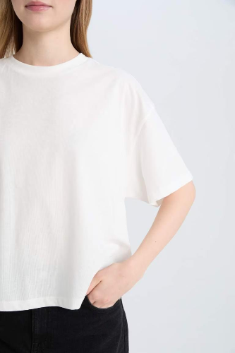 Resim Defacto Kadın Kısa Kol T-shirt E0291AXWT32