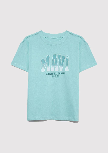Resim Mavi Jenerik Kız Çocuk T-Shirt M7610386-71748