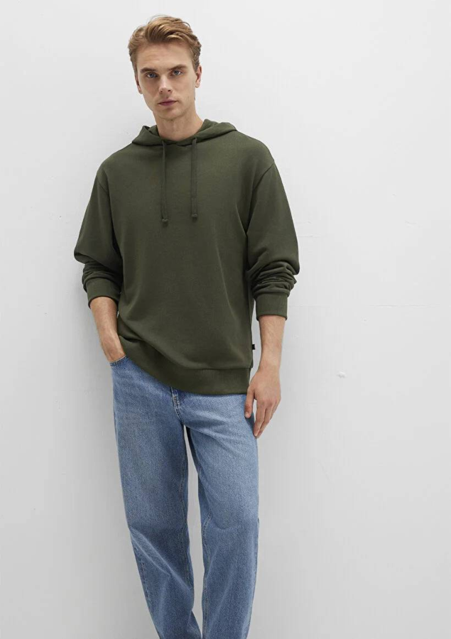 Resim Mavi Kapüşonlu Erkek Sweatshirt M0S10417-71545