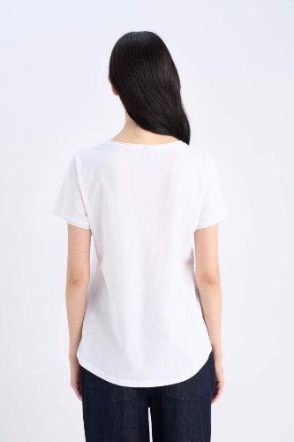 Resim Defacto Kadın Kısa Kol T-shirt K1507AZWT34
