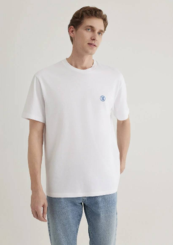 Resim Mavi Logo Nakışlı Erkek Sweat M067074-620