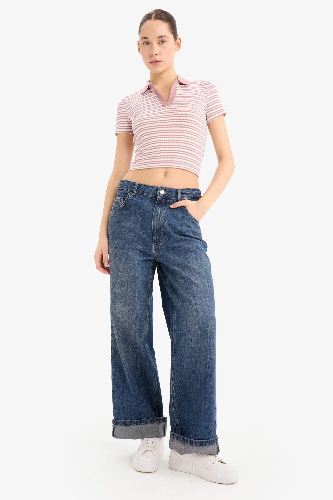 Resim Defacto Kadın Kısa Kol T-shirt E7907AXBR138