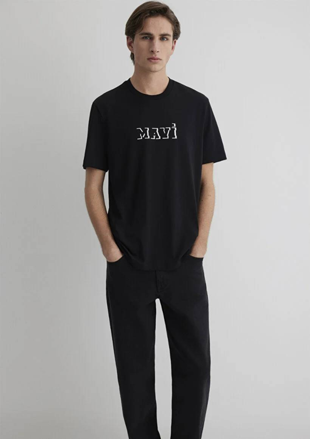 Resim Mavi Regular Erkek  T-shirt M0612686-900