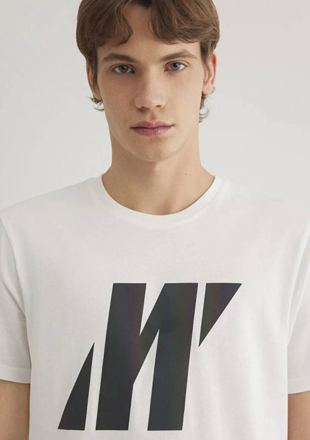 Resim Mavi Slim Erkek  T-shirt M066255-30701