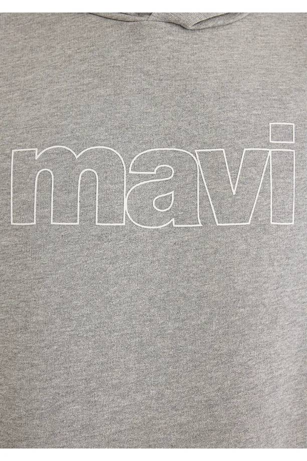 Resim Mavi Logo Kapüşonlu Erkek Sweat M065606-28387