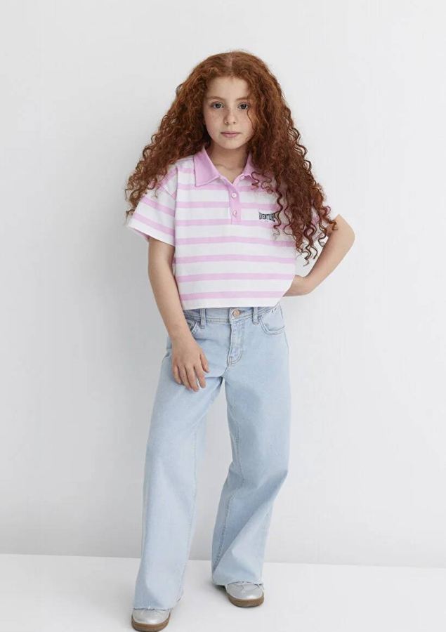Resim Mavi Loose Kız Çocuk T-shirt M7610264-89905