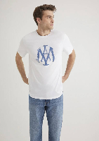 Resim Mavi Baskılı Erkek T-Shirt M065109-620