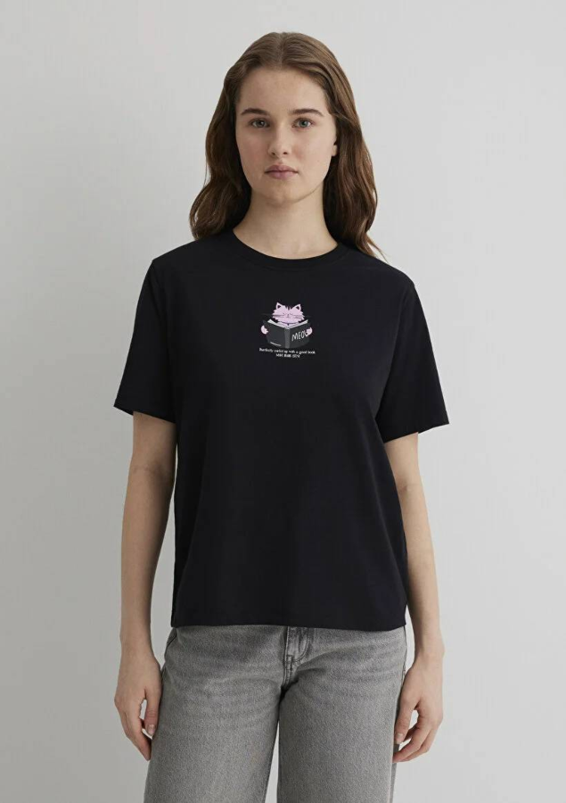 Resim Mavi Regular Kadın  T-shirt M1613176-900