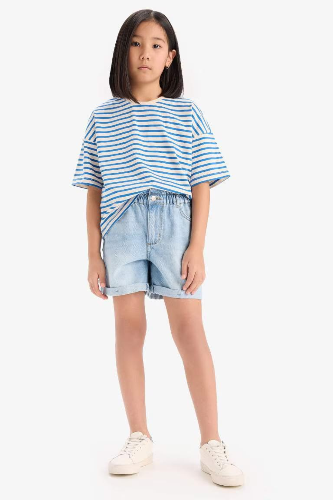 Resim Defacto Kız Çocuk Kısa Kol T-shirt D8581A8BE124