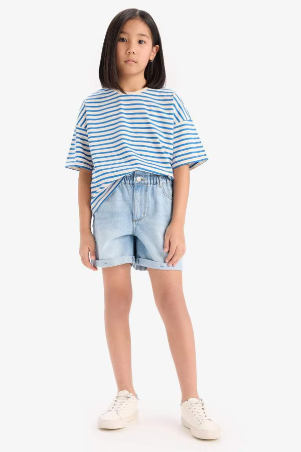 Resim Defacto Kız Çocuk Kısa Kol T-shirt D8581A8BE124
