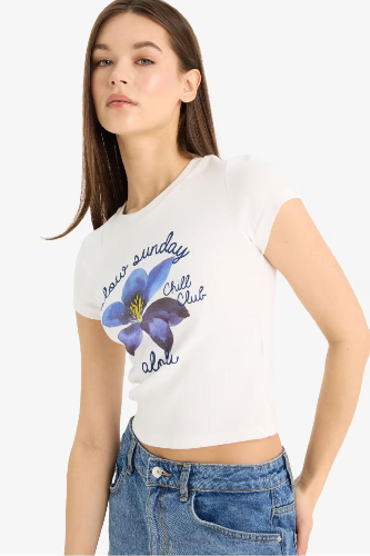 Resim Defacto Kadın T-shirt F1773AX/WT32