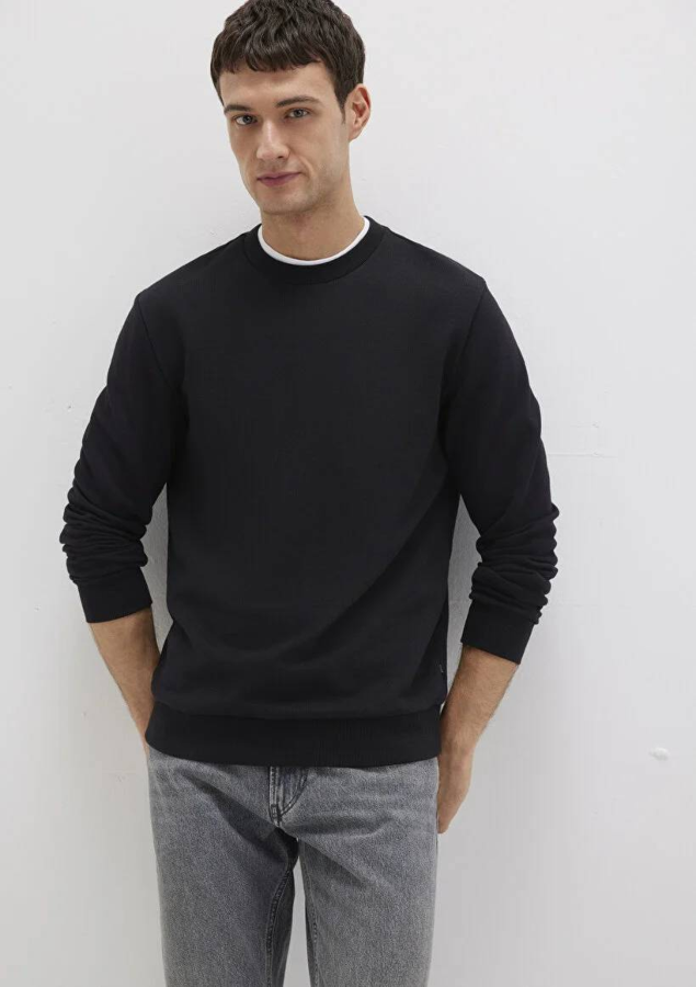 Resim Mavi Bisiklet Yaka Erkek Sweat M0S10457-900