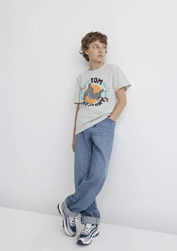 Resim Mavi Tom & Jerry Baskılı Erkek Çocuk T-Shirt M6610291-80618