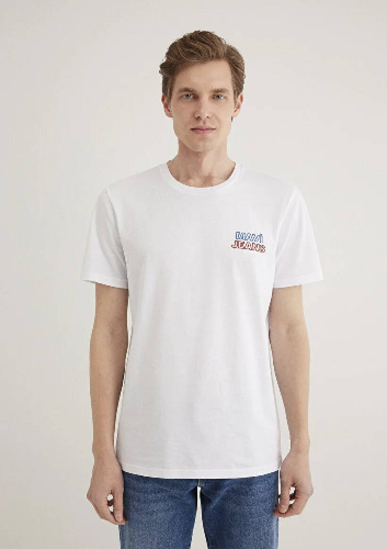 Resim Mavi Mavi Baskılı Erkek T-Shirt M066841-620