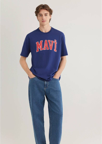 Resim Mavi Logo Erkek T-shirt M0611711-70722