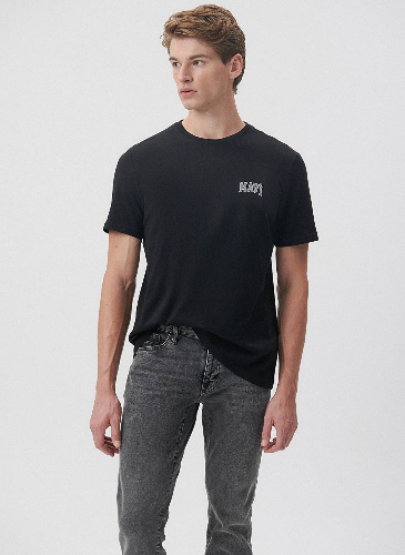 Resim Mavi Logo Erkek T-shirt M0611714-900