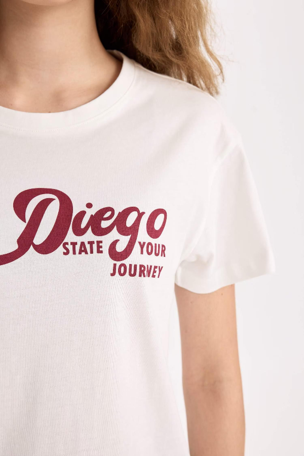 Resim Defacto Kadın Kısa Kol T-shirt D9598AXWT32