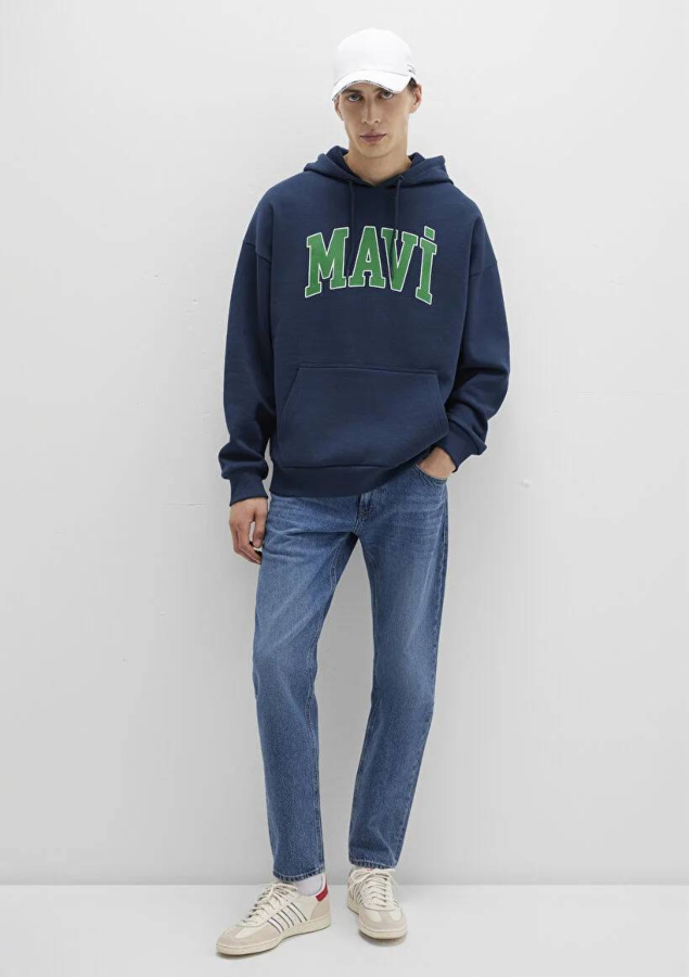 Resim Mavi Baskılı Erkek Sweat M067149-29743